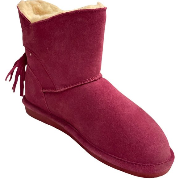 Big Girls Size (3) BEARPAW Mia Boots, from Finish Line Pink Suede Sheepskin - Picture 3 of 12